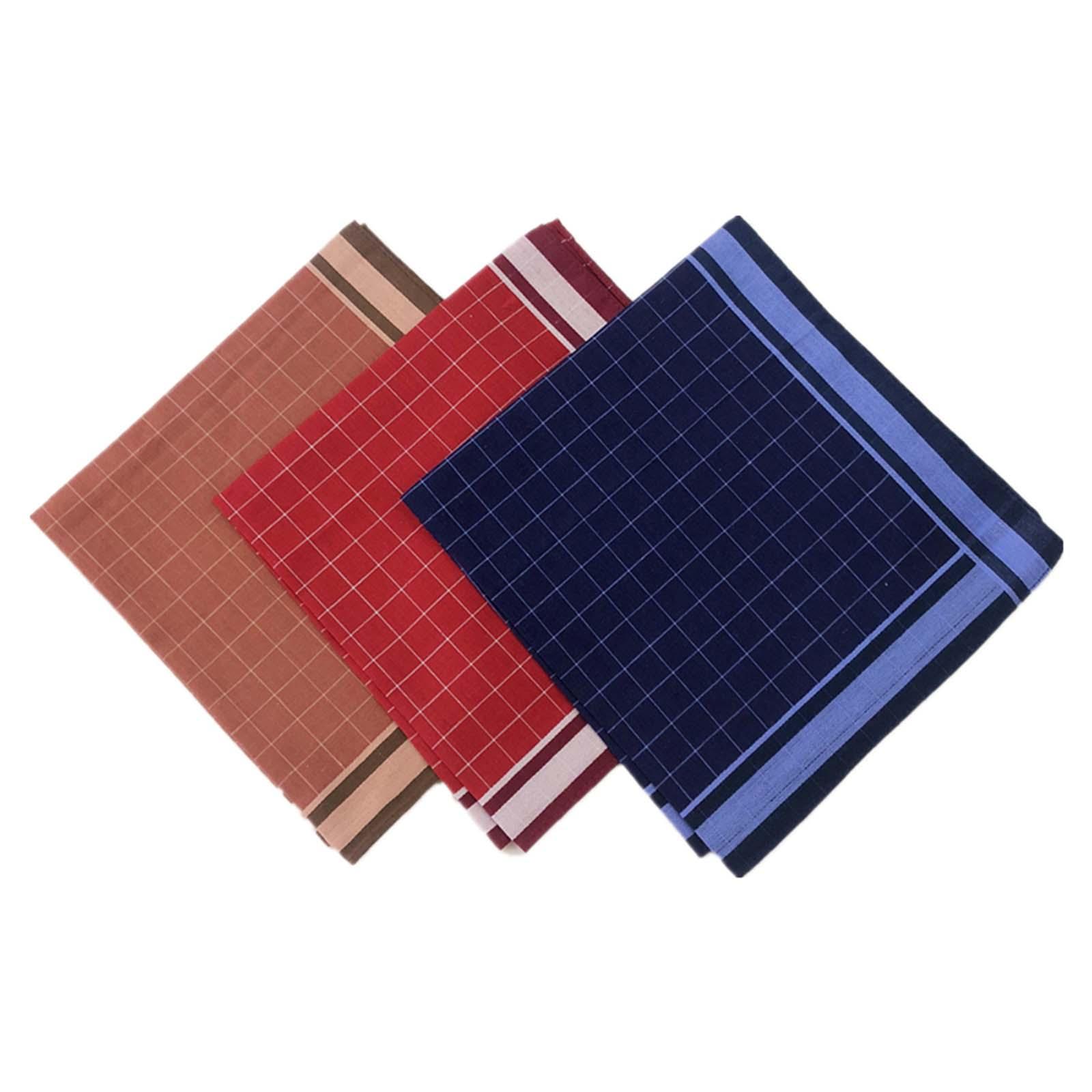 6 Pieces Dark Plaid Handkerchi - Handkerchief Cotton Men ulasan dan harga