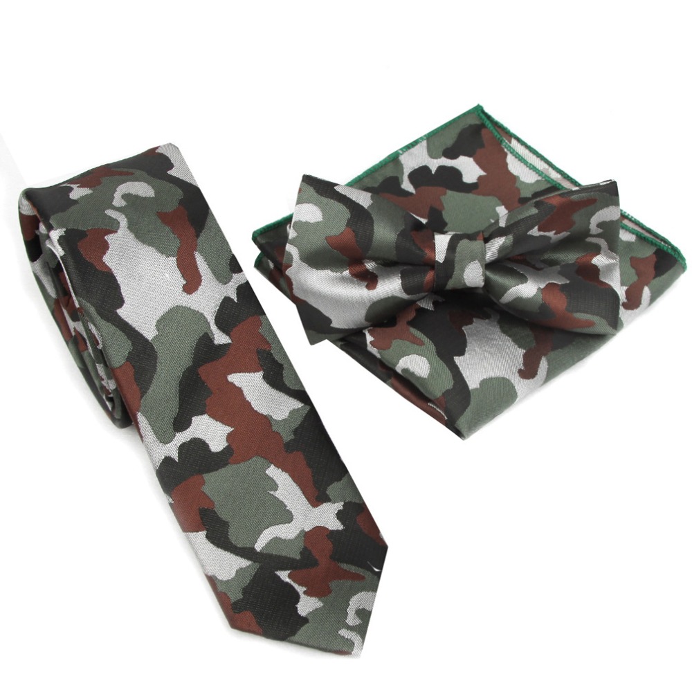 Camouflage Slim Bow Ties Set f - Skinny Tie Men ulasan dan harga