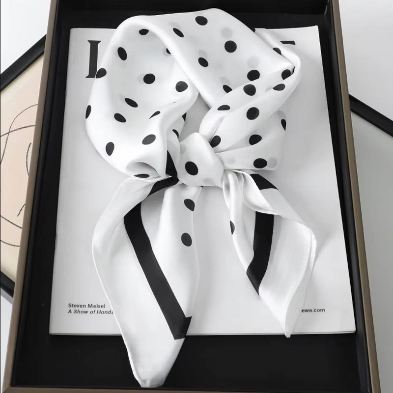 Luxury Lady Hair Dot Scarf Fem - Scarf Silk Square ulasan dan harga