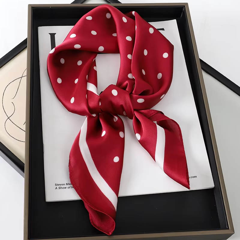 Luxury Lady Hair Dot Scarf Fem - Scarf Silk Square ulasan dan harga